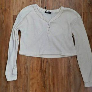 Cream Henley Tee